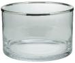 Straight glass bowl with rim in silver plated - Ercuis